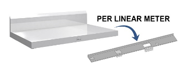 B-B7-ONE STAINLESS STEEL BAR TOP (PER LINEAR METER)