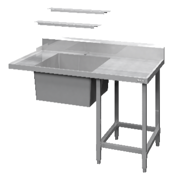 B-ISR1500-PS INLET BENCH FOR POT-WASHING MACHINE (RIGHT HANDED)