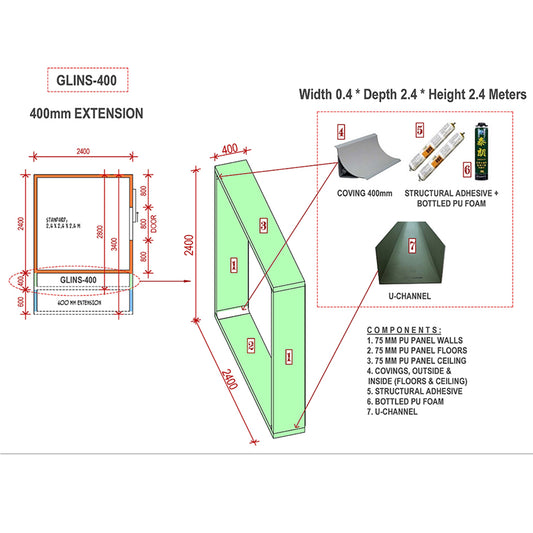 GLINS-400 STANDARD COOL ROOM EXTENSION