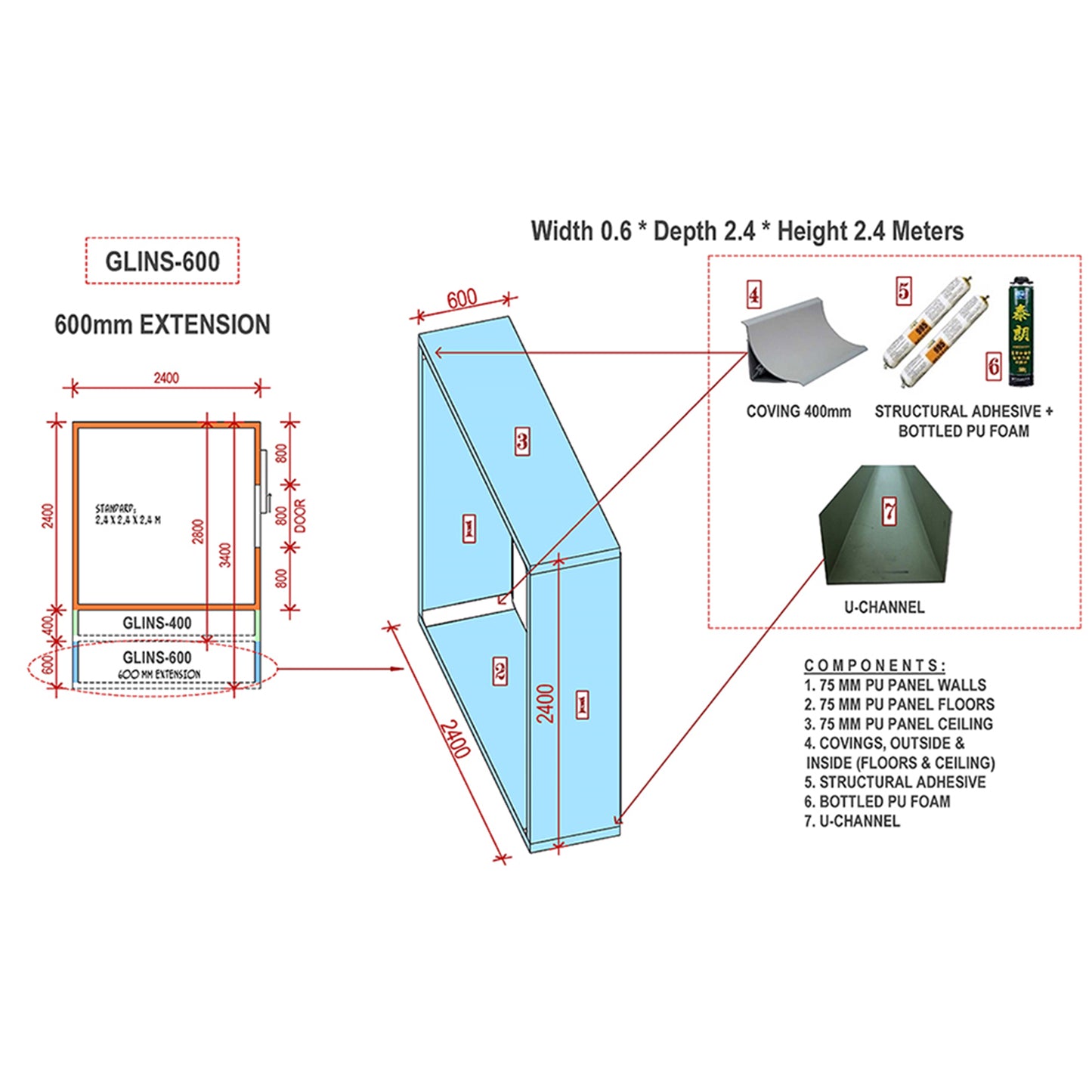 GLINS-600 STANDARD COOL ROOM EXTENSION