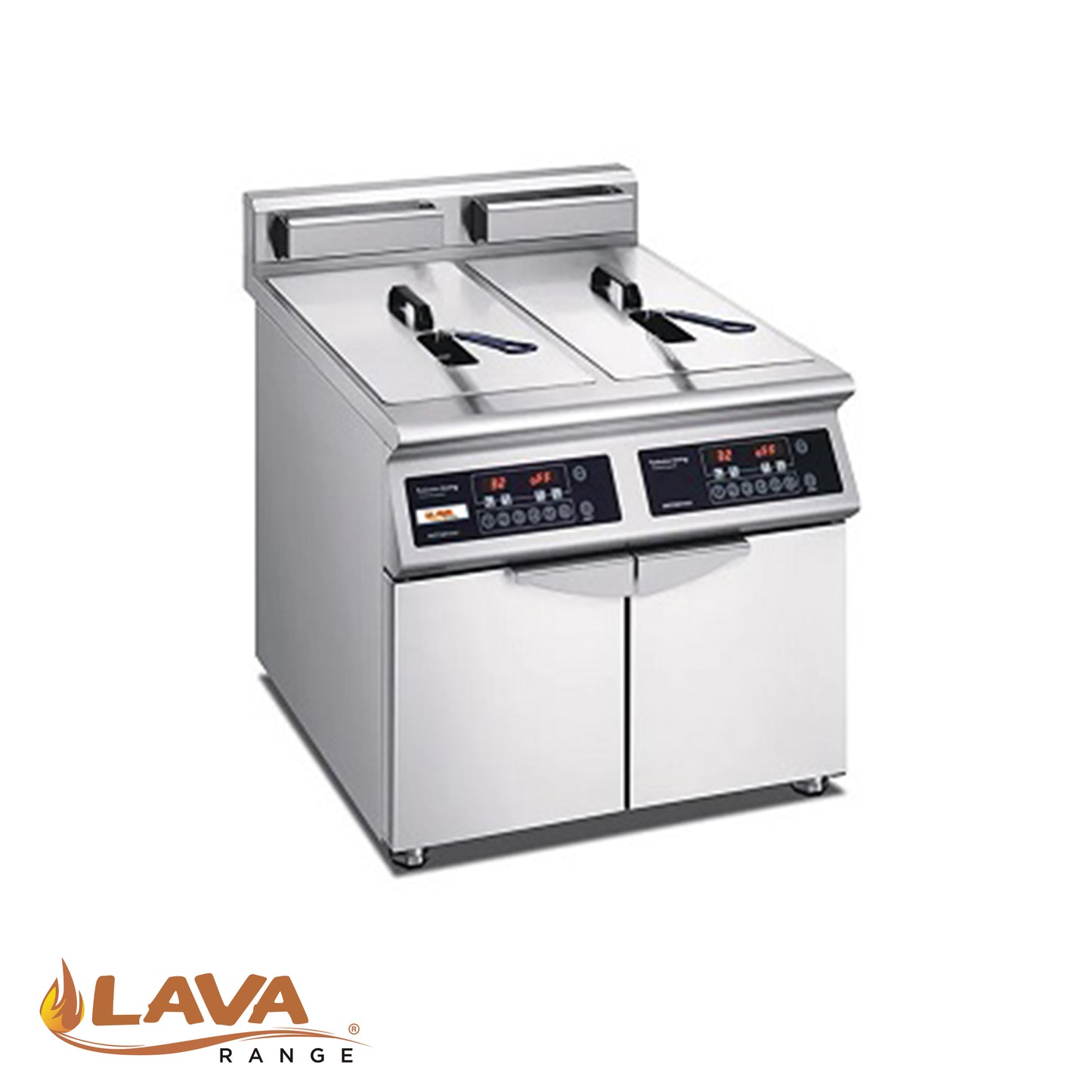 LESAC-8B16 LAVA INDUCTION DOUBLE TANK DEEP FRYER 800