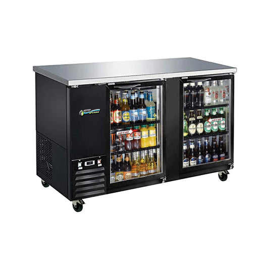 BBAR-2G-15 BUDGET BACK BAR FRIDGES 2 GLASS DOORS 1500MM 538 LITRE CAPACITY