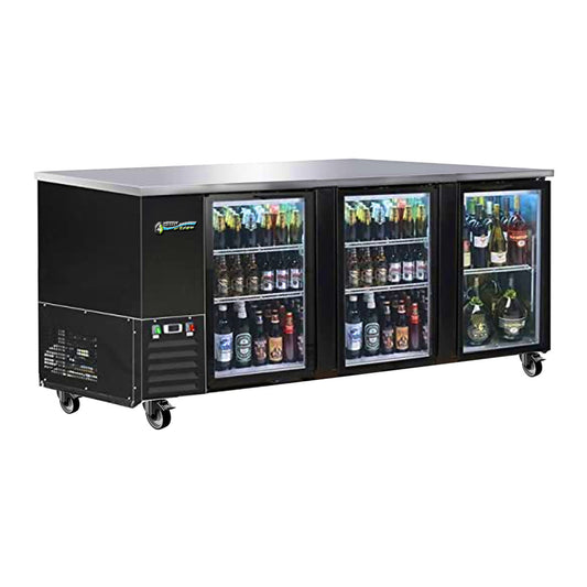 BBAR-3G-23 BUDGET BACK BAR FRIDGES 3 GLASS DOORS 2300MM 821 LITRE CAPACITY