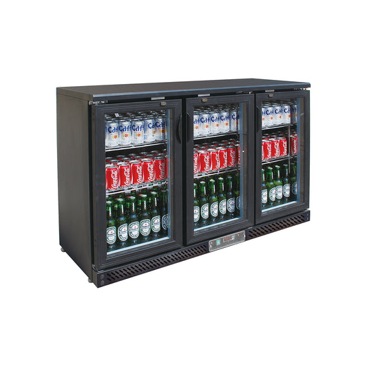 GLBE320A THREE DOOR VALUE BACK BAR FRIDGE 1350MM 320 LITRE CAPACITY