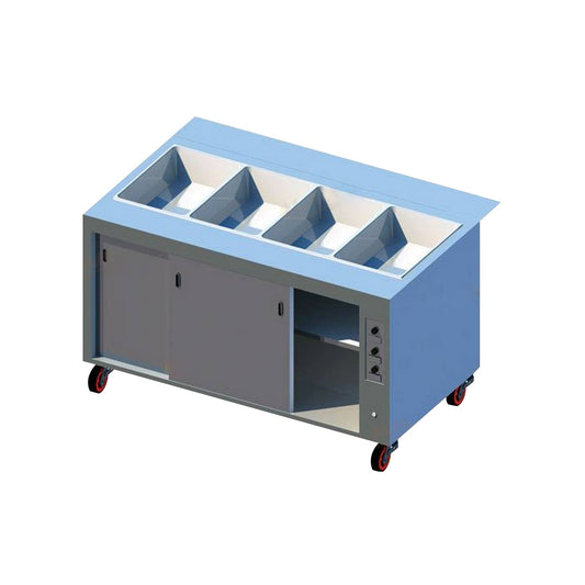 HE-HB4EWD PREMIUM BAIN MARIE WITH HOT CUPBOARD 4 x 1/1 GN TRAYS