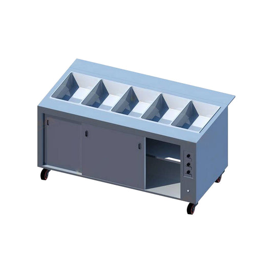 HE-HB5EWD PREMIUM BAIN MARIE WITH HOT CUPBOARD 5 x 1/1 GN TRAYS
