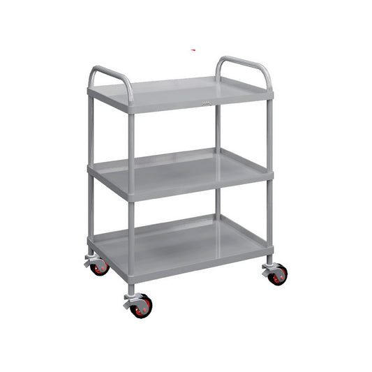 TRO-3T 3 TIER CLEAR TROLLEY FIXED SHELVES